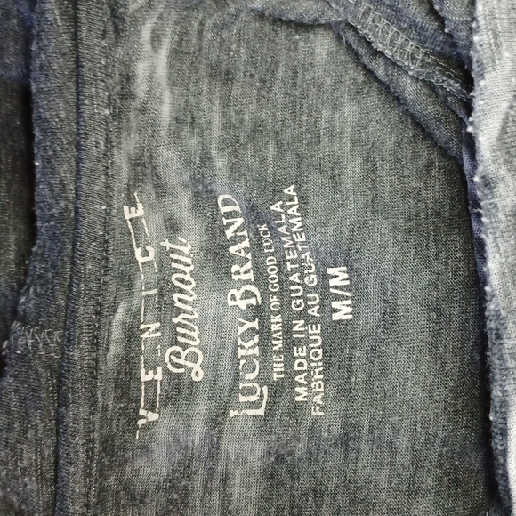 Lucky brand Venice burnout grey hooded long sleeve lightweight medium top - Picture 8 of 11
